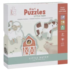 Little Dutch Speelgoed Vanaf 3 Jaar|Speelgoed Vanaf 2 Jaar^6 in 1 puzzel Little Farm