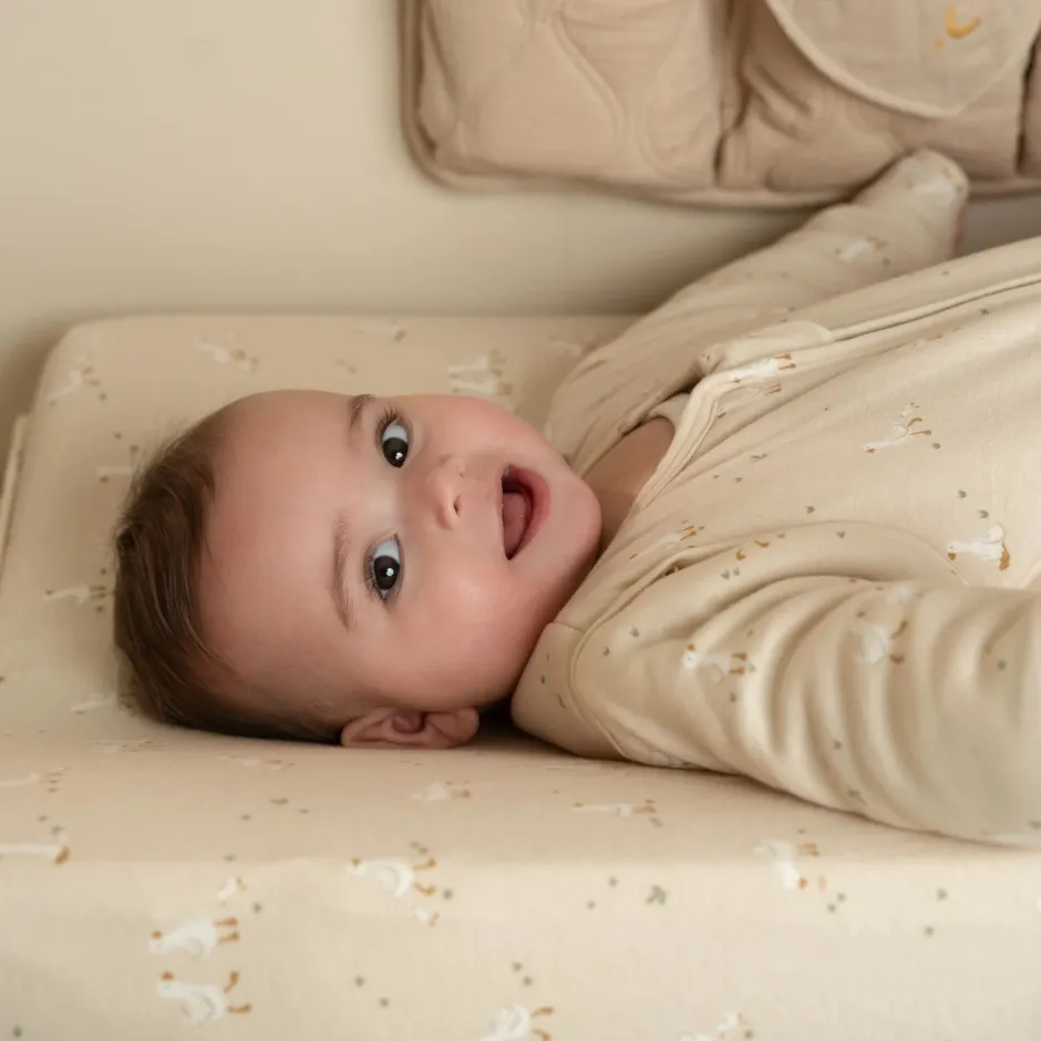 Little Dutch Verschoning|Aankleedkussenhoezen^Aankleedkussenhoes - Beige - Newborn Naturals - Little Goose