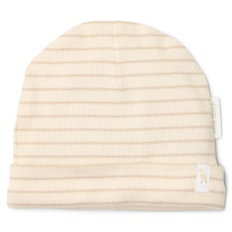 Little Dutch Accessoires|Babykleding^Babymutsje - Beige - Newborn Naturals - Stripe