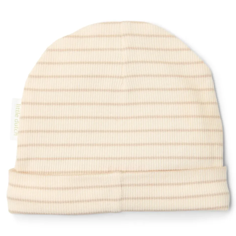 Little Dutch Accessoires|Babykleding^Babymutsje - Beige - Newborn Naturals - Stripe
