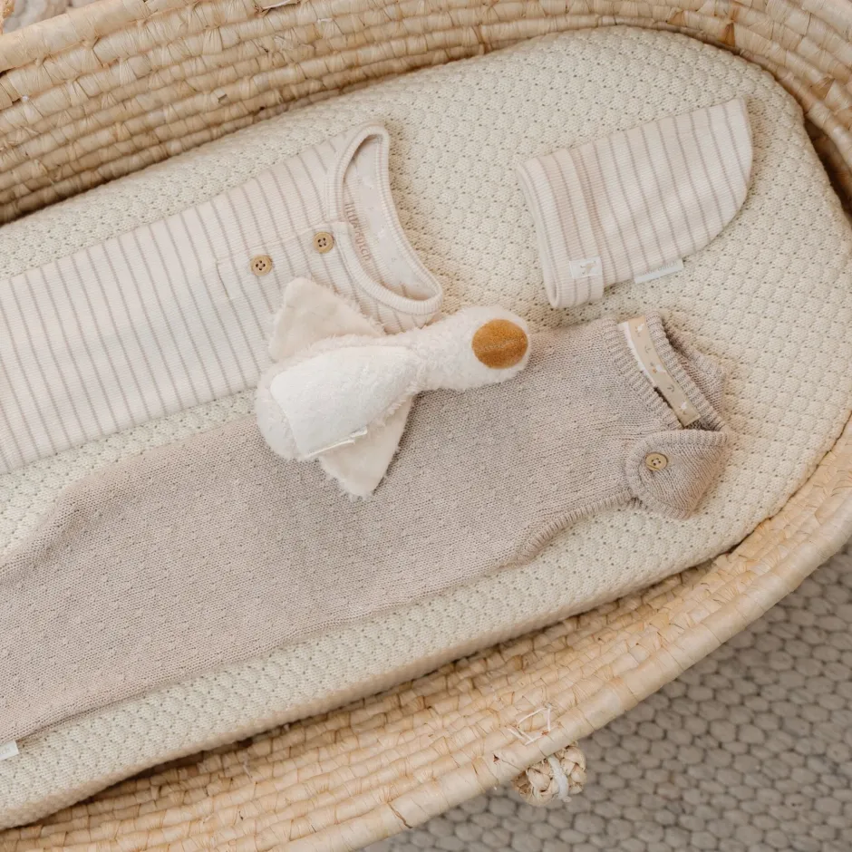 Little Dutch Accessoires|Babykleding^Babymutsje - Beige - Newborn Naturals - Stripe