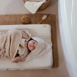 Little Dutch Badcape Baby|Omslagdoek^Badcape - Beige - 75 x 75 - Newborn Naturals - Baby Bunny