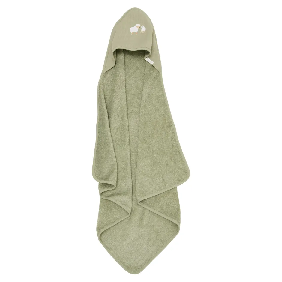Little Dutch Badcape Baby|Omslagdoek^Badcape - Groen - 75 x 75 - Little Farm