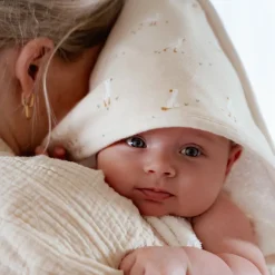 Little Dutch Badcape Baby|Omslagdoek^Badcape - Wit - 75 x 75 - Newborn Naturals - Little Goose