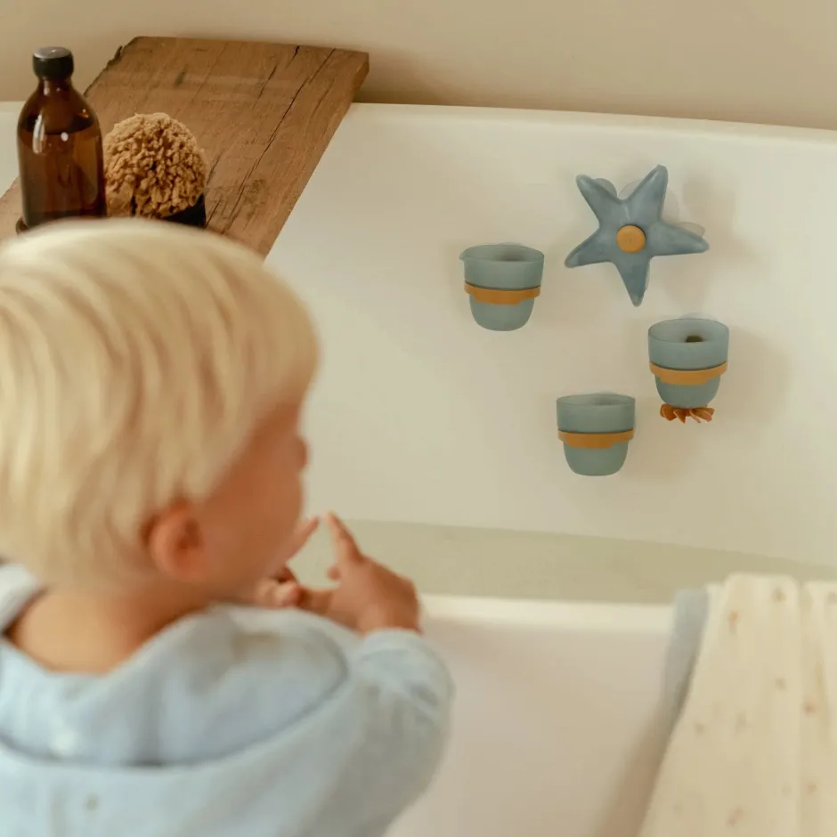 Little Dutch Badspeelgoed^Badwand bekers - blauw - Essentials