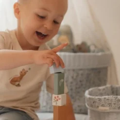 Little Dutch Speelgoed Vanaf 3 Jaar|Houten Speelgoed^Bouwblokken - Blauw - Forest Friends
