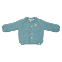 Little Dutch Jongens Kleding|Babykleding^Gebreid vestje - Blauw - Forest Friends