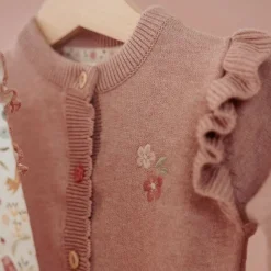 Little Dutch Meisjes Kleding|Babykleding^Gebreid vestje - Roze - Fairy Garden