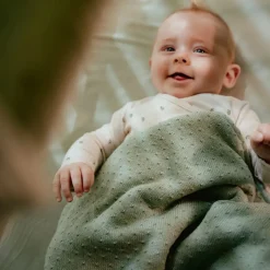 Little Dutch Wiegdekens^Gebreid wiegdeken - Fleece – Groen – Essentials