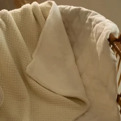 Little Dutch Wiegdekens^Gebreid wiegdeken - Fleece – Wit – Essentials