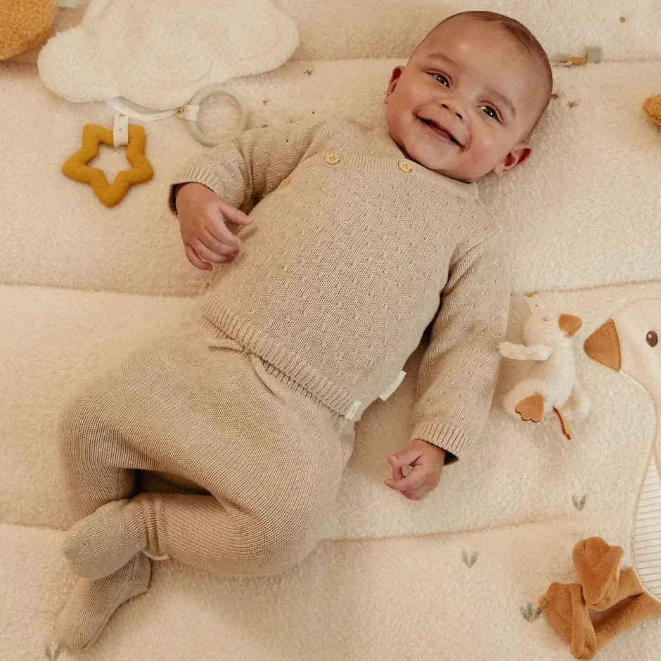 Little Dutch Babykleding^Gebreide broek - Beige - Newborn Naturals