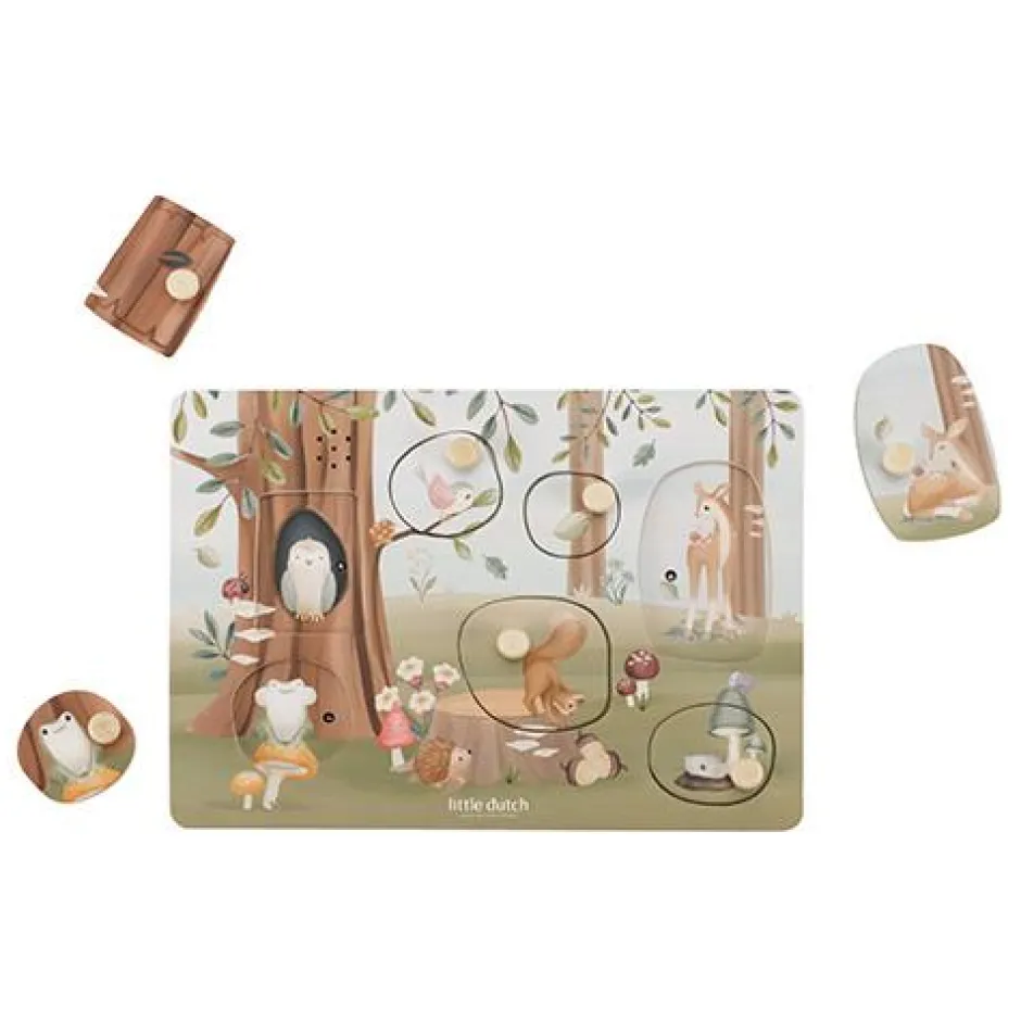 Little Dutch Speelgoed Vanaf 1 Jaar|Puzzels & Spelletjes^Geluidenpuzzel - Blauw - Forest Friends