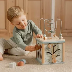 Little Dutch Educatief Speelgoed|Houten Speelgoed^Houten activiteitenkubus - Blauw - Forest Friends