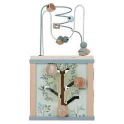 Little Dutch Educatief Speelgoed|Houten Speelgoed^Houten activiteitenkubus - Blauw - Forest Friends