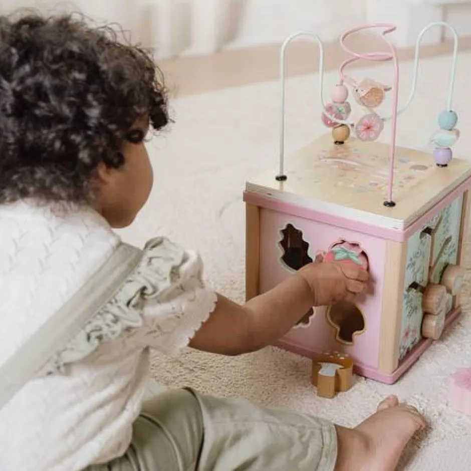 Little Dutch Educatief Speelgoed|Houten Speelgoed^Houten activiteitenkubus - Roze - Fairy Garden