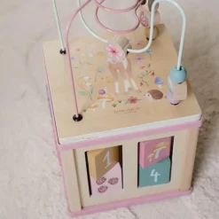 Little Dutch Educatief Speelgoed|Houten Speelgoed^Houten activiteitenkubus - Roze - Fairy Garden