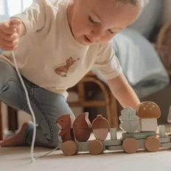 Little Dutch Houten Speelgoed^Houten Blokkentrein - Blauw - Forest Friends