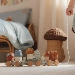 Little Dutch Houten Speelgoed^Houten Blokkentrein - Blauw - Forest Friends