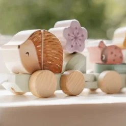 Little Dutch Houten Speelgoed^Houten Blokkentrein - Roze - Fairy Garden