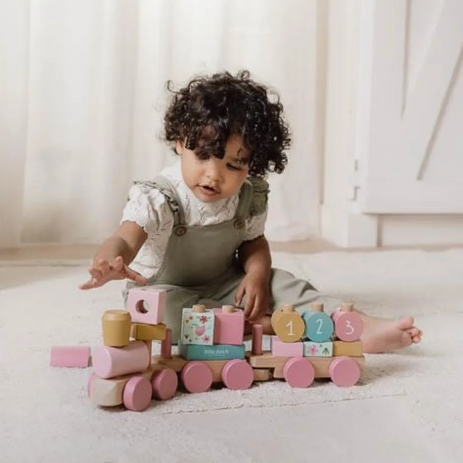 Little Dutch Houten Speelgoed^Houten Blokkentrein - Roze - Fairy Garden