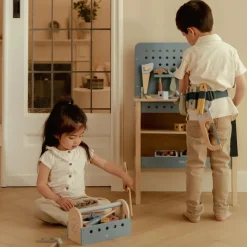 Little Dutch Rollenspel|Houten Speelgoed^Houten gereedschapskist - Blauw - Essentials