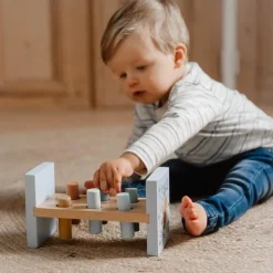 Little Dutch Speelgoed Vanaf 1 Jaar|Educatief Speelgoed^Houten Hamerbank - Blauw - Forest Friends