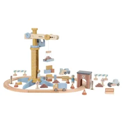 Little Dutch Rollenspel|Houten Auto's^Houten hijskraan – Treinbaan