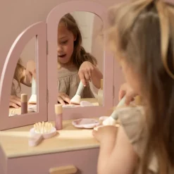 Little Dutch Rollenspel|Houten Speelgoed^Houten kaptafel groot– Roze – Essentials