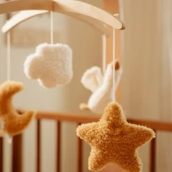 Little Dutch Muziekmobielen|Lampen^Houten muziekmobiel - Beige - Newborn Naturals