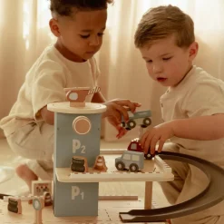 Little Dutch Rollenspel|Houten Auto's^Houten parkeergarage – Blauw – Essentials