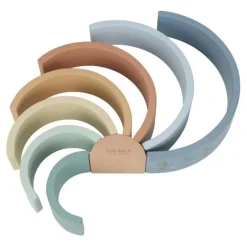 Little Dutch Stapeltoren|Houten Speelgoed^Houten Stapelregenboog - Blauw - Forest Friends