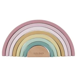 Little Dutch Stapeltoren|Houten Speelgoed^Houten Stapelregenboog - Roze - Fairy Garden