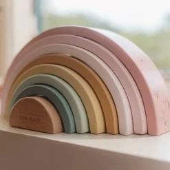 Little Dutch Stapeltoren|Houten Speelgoed^Houten Stapelregenboog - Roze - Fairy Garden