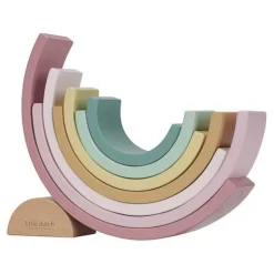Little Dutch Stapeltoren|Houten Speelgoed^Houten Stapelregenboog - Roze - Fairy Garden
