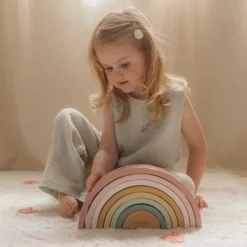Little Dutch Stapeltoren|Houten Speelgoed^Houten Stapelregenboog - Roze - Fairy Garden