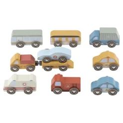 Little Dutch Houten Auto's|Houten Speelgoed^Houten voertuigenset – Meerkleurig – Essentials