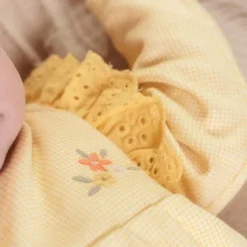 Little Dutch Meisjes Kleding^Jurk lange mouw - Geel - Little Farm - Geruit