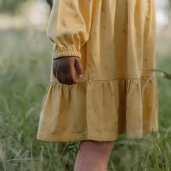 Little Dutch Meisjes Kleding|Kinderkleding^Jurk lange mouw - Geel - Little Farm
