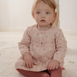 Little Dutch Meisjes Kleding|Babykleding^Jurk lange mouw - Roze - Fairy Garden - Fairy Flowers