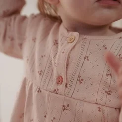 Little Dutch Meisjes Kleding|Babykleding^Jurk lange mouw - Roze - Fairy Garden - Fairy Flowers