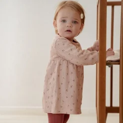 Little Dutch Meisjes Kleding|Babykleding^Jurk lange mouw - Roze - Fairy Garden - Fairy Flowers