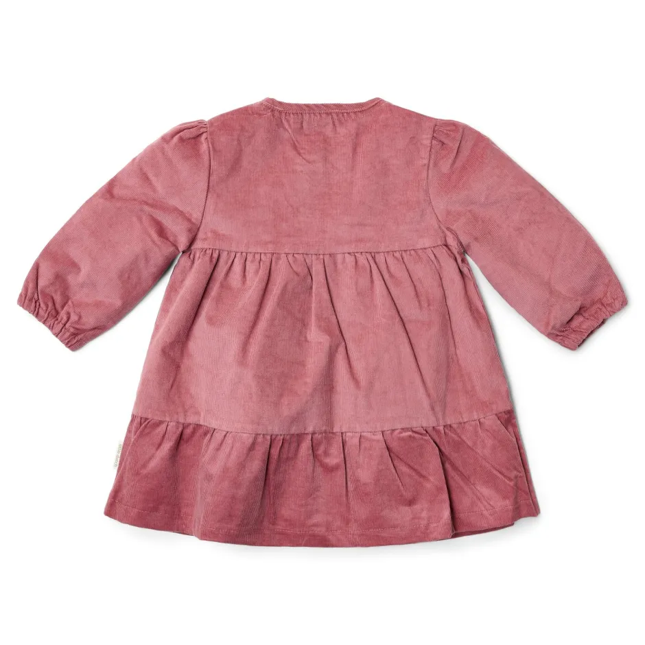 Little Dutch Meisjes Kleding|Kinderkleding^Jurk lange mouw - Roze - Fairy Garden - Corduroy