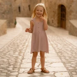 Little Dutch Meisjes Kleding|Kinderkleding^Jurk mouwloos - Paars - Fairy Garden