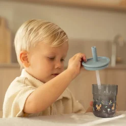 Little Dutch Drinken^Kinderglas 250 ml Met Rietje Forest Friends