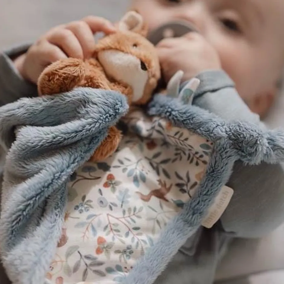 Little Dutch Knuffeldoekjes^Knuffeldoekje print Vos - Blauw - Forest Friends