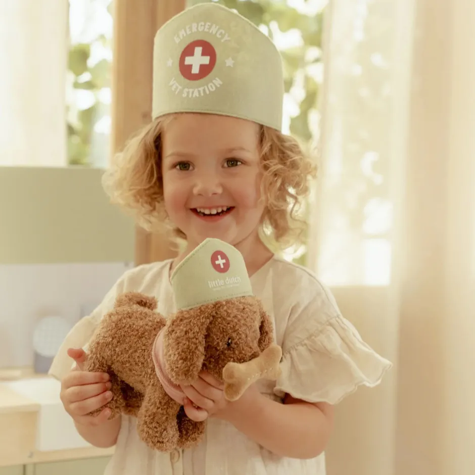 Little Dutch Rollenspel^Knuffelhond in tas – Roze – Essentials