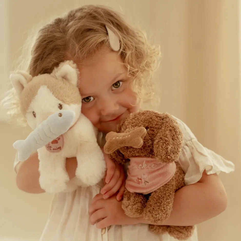 Little Dutch Rollenspel^Knuffelhond in tas – Roze – Essentials