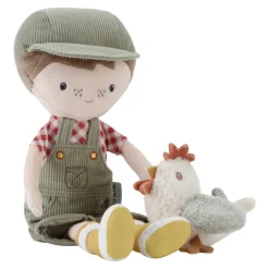 Little Dutch Zachte Poppen|Poppen^Knuffelpop Boer Jim met kip 35cm