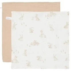Little Dutch Verzorging Voor Onderweg|Washandjes & Monddoekjes^Monddoekjes set hydrofiel Baby Bunny / Beige