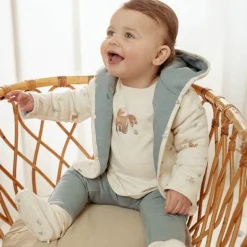 Little Dutch Jongens Kleding|Babykleding^Omkeerbaar jasje - Blauw - Forest Friends